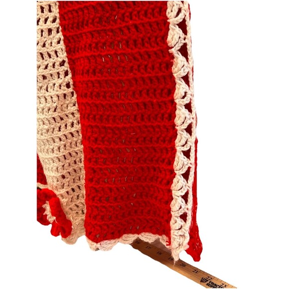 Crochet Vintage Red White Flower Top Skirt Bag Henrietta Tanuska Beverly Hills - Picture 12 of 16